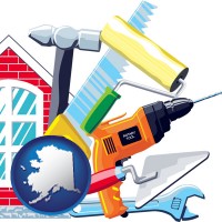 alaska map icon and home maintenance tools