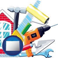 colorado map icon and home maintenance tools