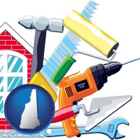 new-hampshire map icon and home maintenance tools