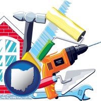 ohio map icon and home maintenance tools