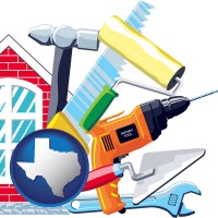 texas map icon and home maintenance tools