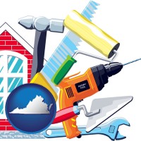 virginia map icon and home maintenance tools