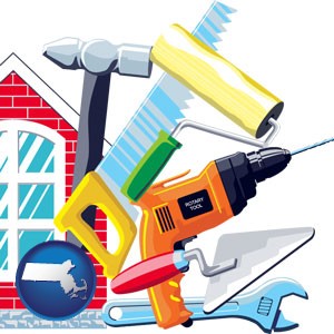 home maintenance tools - with Massachusetts icon