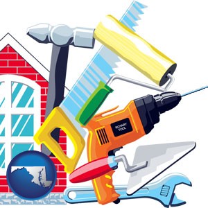 home maintenance tools - with Maryland icon